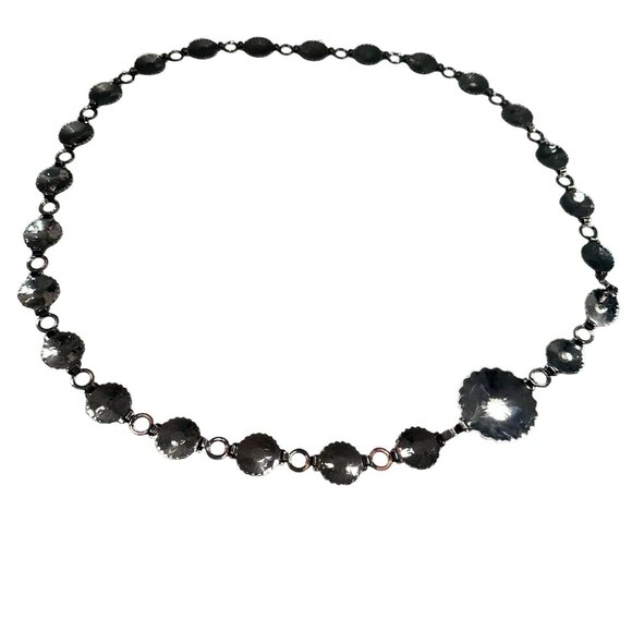 Concho Chain Statement Belt Western Boho Womens Floral Vintage Silver Adjustable - Picture 9 of 16